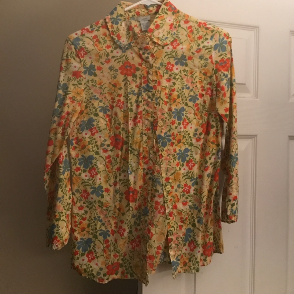 Anthropologie Floral Button Up